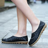 Women's Sneakers Summer Fashion Casual Shoes Slip-On Small Hole Breathable Leather Sewing Falt Shoes For Women Zapatos