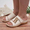 Wedge Heel Slip On Open Toe Mules Sandals