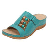 Wedge Heel Slip On Open Toe Mules Sandals