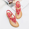 Vanccy New Fashion Bead Flower Round Toe Flip-flop Sandals