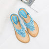 Vanccy New Fashion Bead Flower Round Toe Flip-flop Sandals