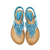 Vanccy New Fashion Bead Flower Round Toe Flip-flop Sandals