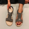 Rhinestone Wedge Sandals low heel wedding shoes black retro bling diamonds mother of the bride shoes