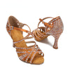 Rhinestone Dance Shoes Women Tango Salsa Latin Dance Shoes Ballroom Dance Heels Soft Sole Women Sandals Ladies Wedding Shoes