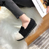 Furry Outer Wearing Flats Loafers Contrasting color design BacklessWild Fluffy Flat Mules Warm