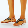 Vanccy Women Bohemia Ethnic Flower Elastic Band Slip On Wedges Sandals
