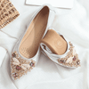 vanccy Rhinestone Flats Casual Comfort Dressy Flats For Wedding Fox Slippers