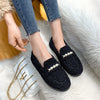 Furry Outer Wearing Flats Loafers Pearl Decor BacklessWild Fluffy Flat Mules Warm