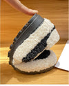 Furry Outer Wearing Flats Loafers Contrasting color design BacklessWild Fluffy Flat Mules Warm