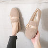 Furry Outer Wearing Flats Loafers Belt Buckle Decor BacklessWild Fluffy Flat Mules Warm