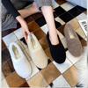 Furry Outer Wearing Flats Loafers Belt Buckle Decor BacklessWild Fluffy Flat Mules Warm