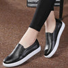 Genuine Leather White Shoes Flats Platforn Sneakers Slip On Soft Vulcanized Shoes