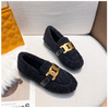 Furry Outer Wearing Flats Loafers Elk Decor BacklessWild Fluffy Flat Mules Warm